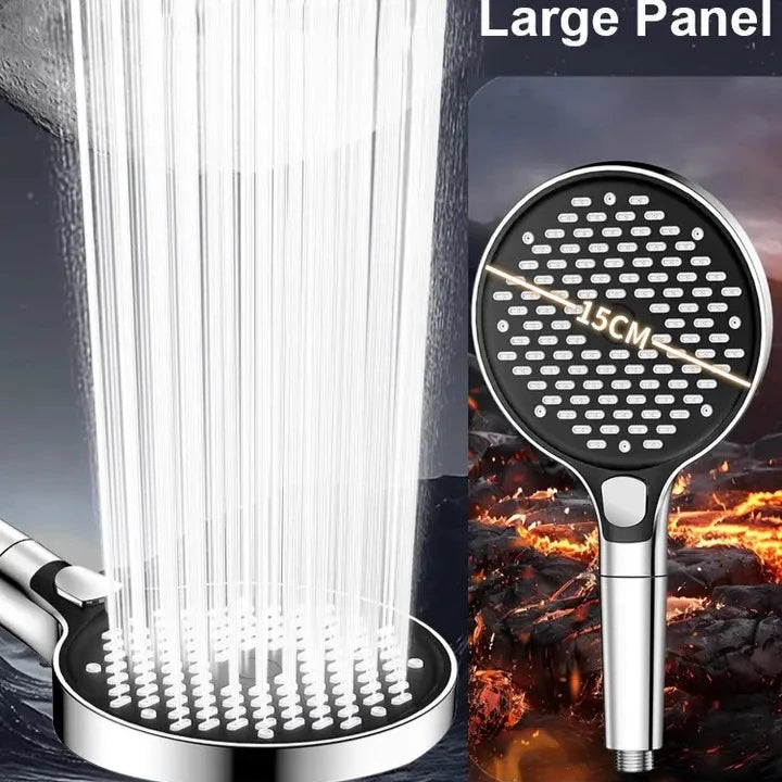 Portable Shower Head 3-Mode Shower Nozzle Bathroom Accessories Large Panel Sprayer High Pressure Handheld Showerhead