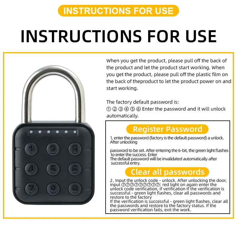 IP67 Waterproof Fingerprint Door Lock Button Cabinet Lock Gym Wardrobe Door Tuya Smart Password Padlock Electronic Door Lock