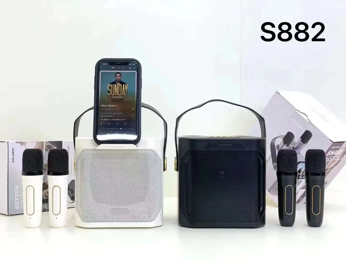 Wireless Subwoofer Portable Powerful Karaoke Bluetooth Speaker With Microphone Sound Box Music Machine High Power Caixa De Som