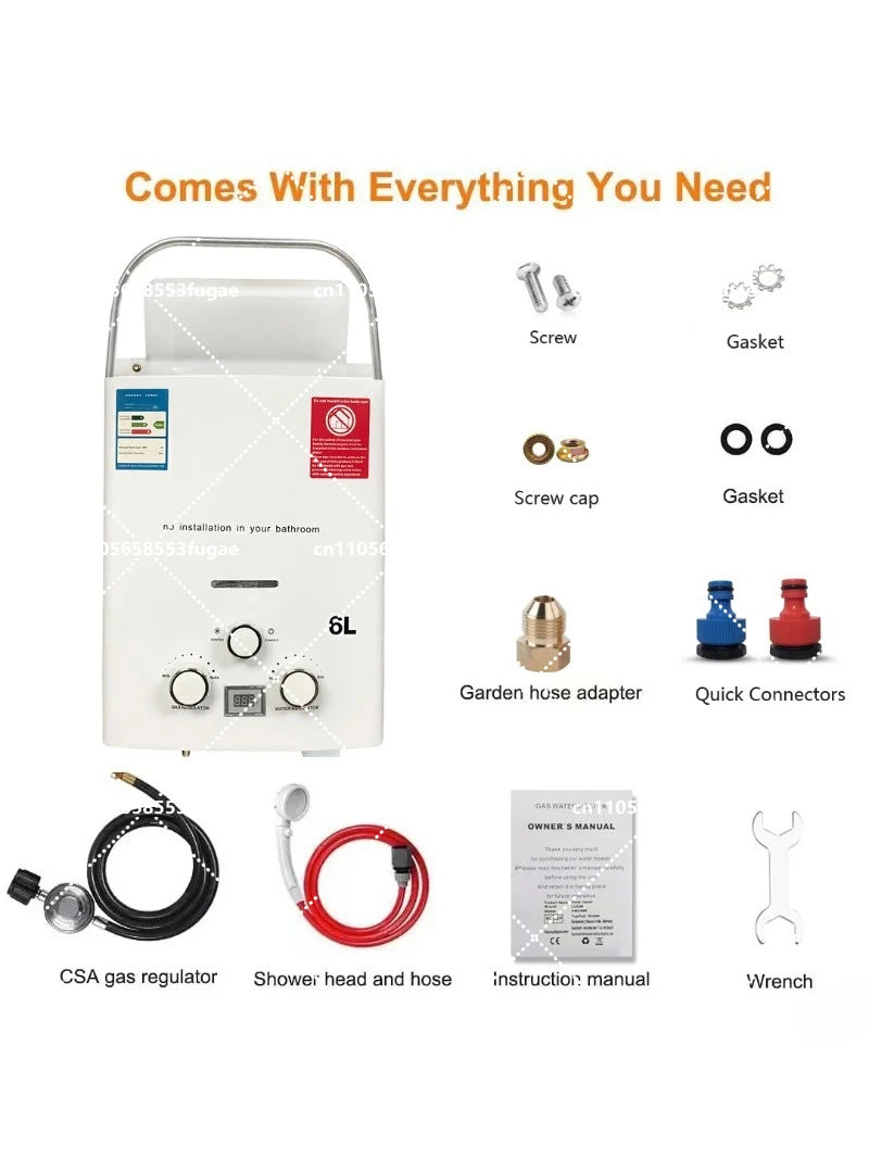New Portable Gas Water Heater for RV Outdoor Camping Handheld Instant Hot Water Device