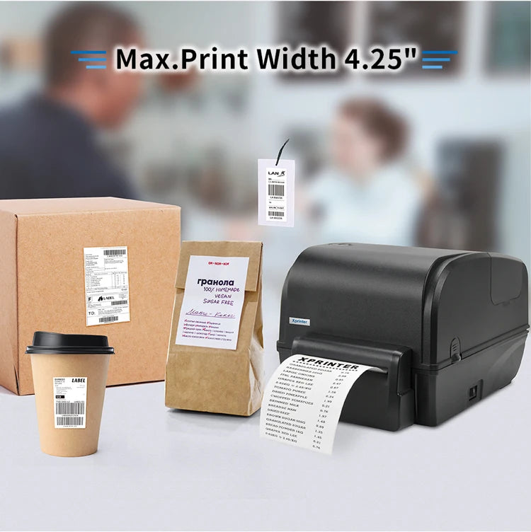 XP-TT426B High-Definition 4inch Thermal Barcode Label Printer 110mm USB Interface Label Printer