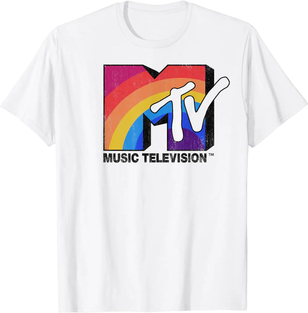 MTV Rainbow Logo Music Television Graphic T-Shirt T-Shirt