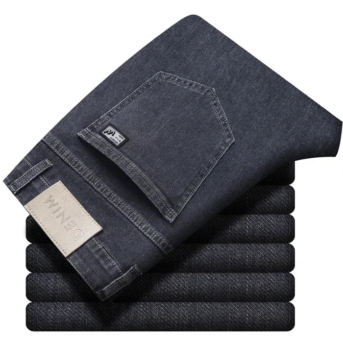 2024 Spring Summer New Style Classic Slim Jeans for Men Korean Fashion Simple Solid Color Straight Skinny Denim Trousers Male