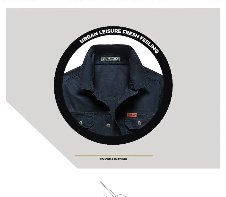 Men's Long Sleeve Outdoor Workwear Shirt Breathable Comfortable Cotton Sweat Absorbent Casual Business Style Loose Fit Spring...