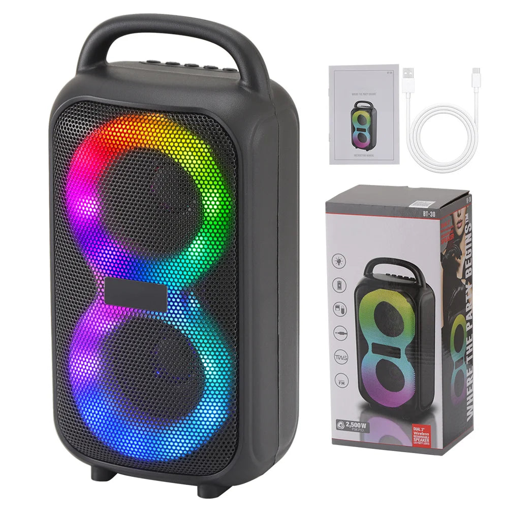 1000W Party Portable Speakers Bluetooth Wireless Boombox Sound Large Speaker Dual 3 Inch Subwoofer for Outdoor Dancing Family