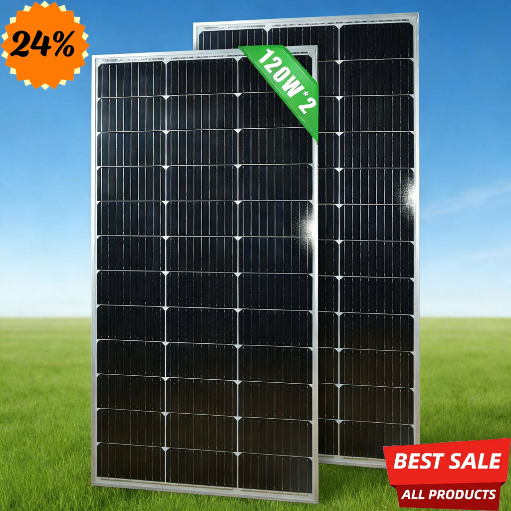 12V Solar Panel 120w 240W 18V Rigid Solar Panels 25 Year Photovoltaic Monocrystalline Cell 12V Battery Charge For Camping