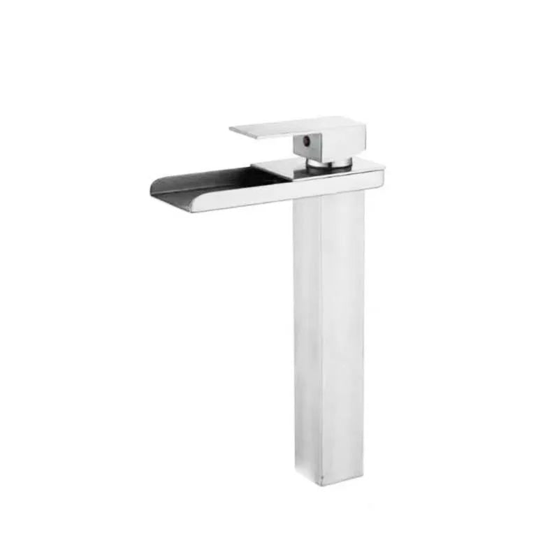 Basin Faucet Brushed Chrome Waterfall Faucet Stainless Steel Bathroom Black Washbasin Faucet Hot and Cold Mixer Tap Table Faucet