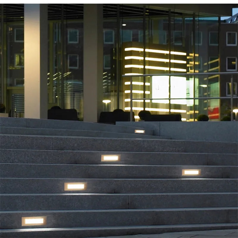 Outdoor Wall Light 5W IP65 Waterproof Led Embedded Rectangle Wall Lamp for Balcony Aisle Gate Garden Porch Yard Step Stair Light