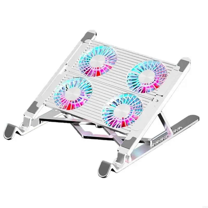 LED Laptop Cooling Pad Gaming Laptop Coolers Laptop Fan Cooling Stand with Quiet Cooling Fan Folding Bracket for Laptop