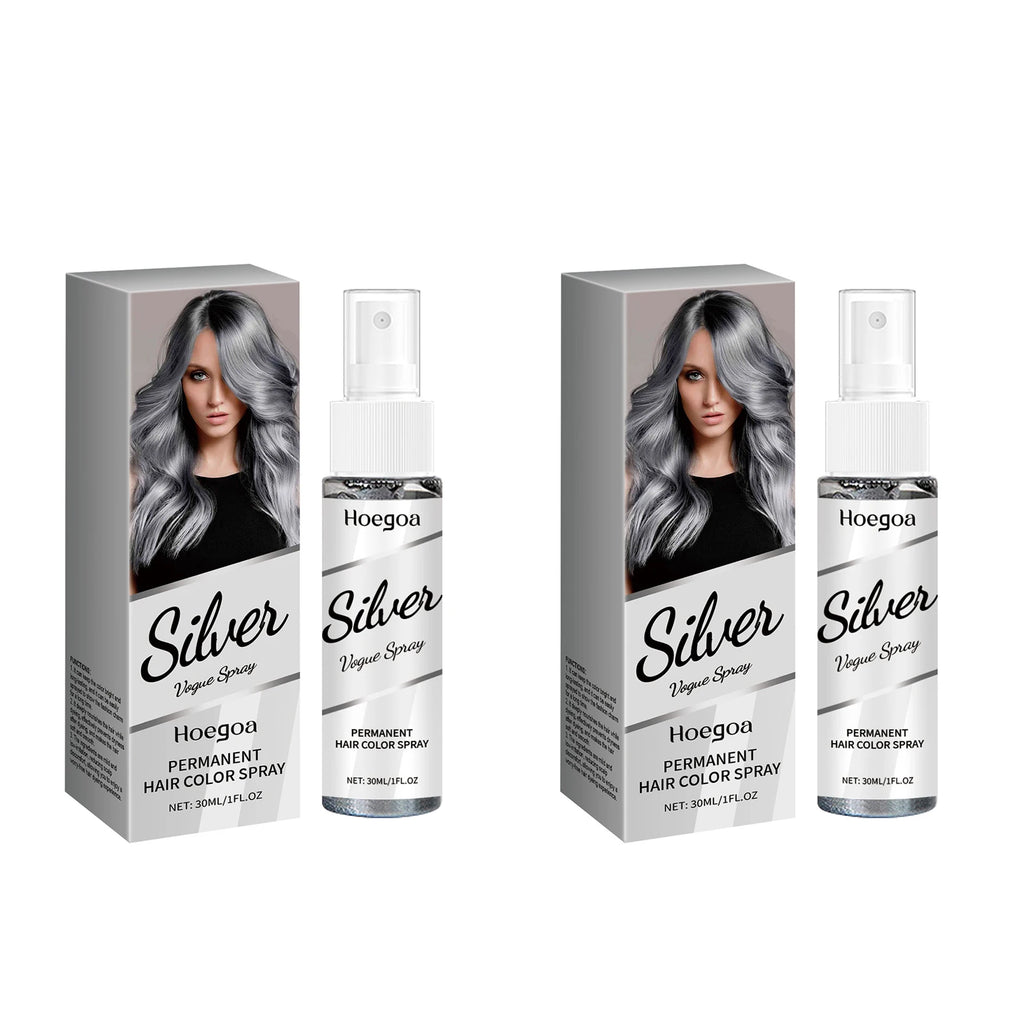Silver Hair Color Spray Washable Tint Covering Gray Hair Nourishing Party Cosplay Halloween Christmas Temporary Hair Dye Spray