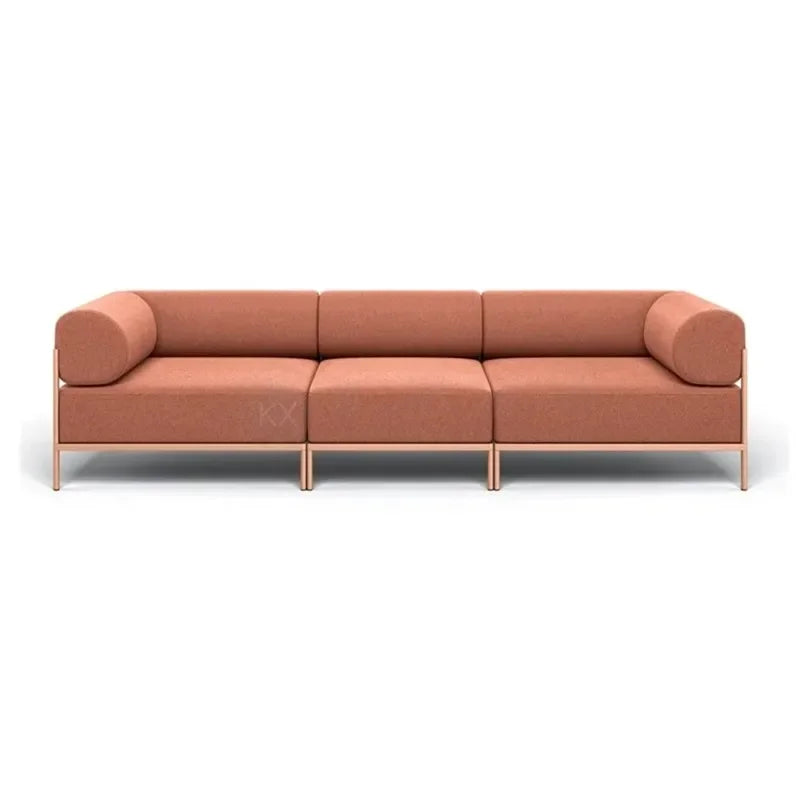 F1 minimalist small apartment metal fabric light luxury modern living room exhibition hall complete sofa
