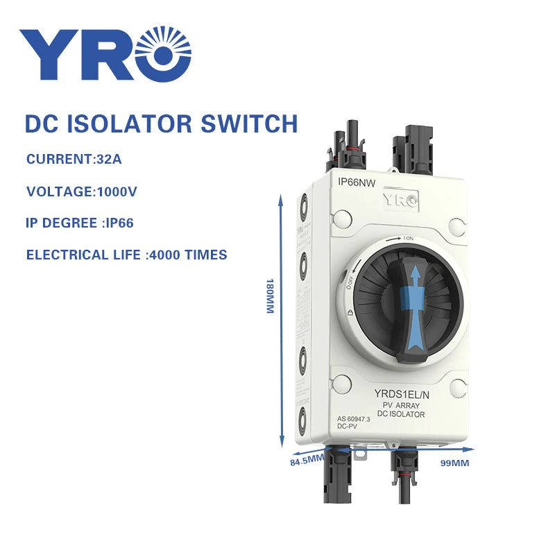 DC Isolator switch 4P 32A 1000V PV switch IP66  for Solar energy system inverter Outdoor Waterproof IP66 With TUV CE