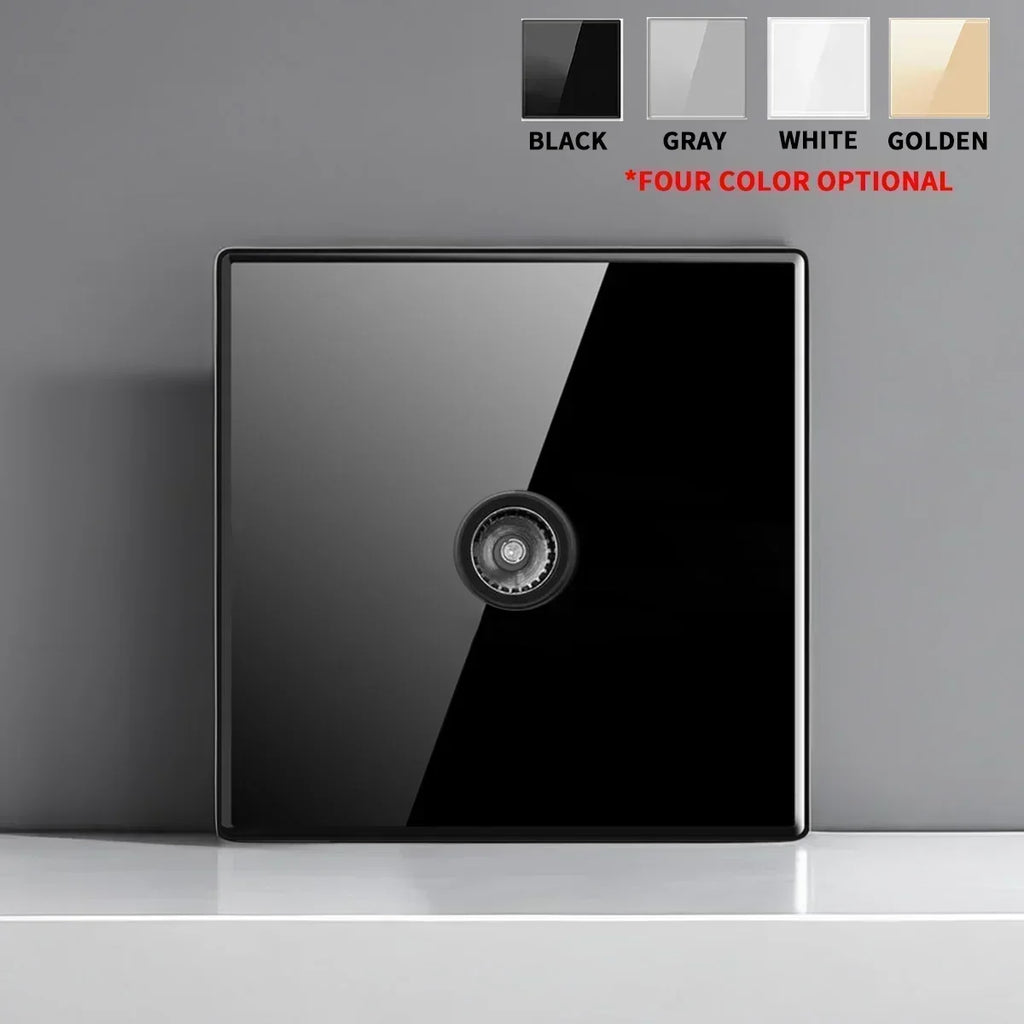 Black Tempered Glass Wall Switch Panel Led European 16a Socket Retro Toggle Light Switch Eu Uk Standard 1Gang-4gang 2usb Socket