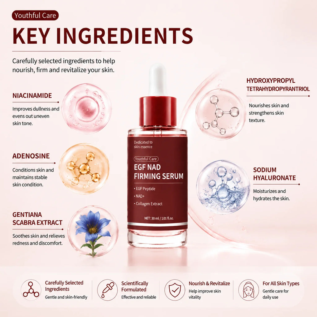 3pcs EGF NAD+ Facial Essence Collagen Moisturizing Serum - Skin Hydrating Facial Serum
