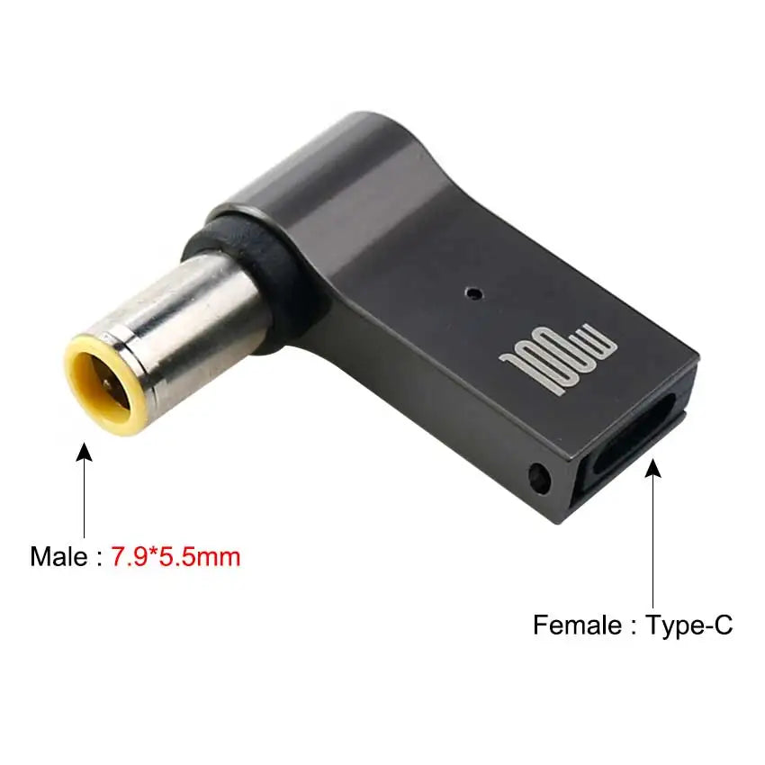 YuXi PD 100W USB Type C to Dc Power Jack Connector USB C to Universal Laptop Power Adapter Plug Converter for Asus Dell Lenovo