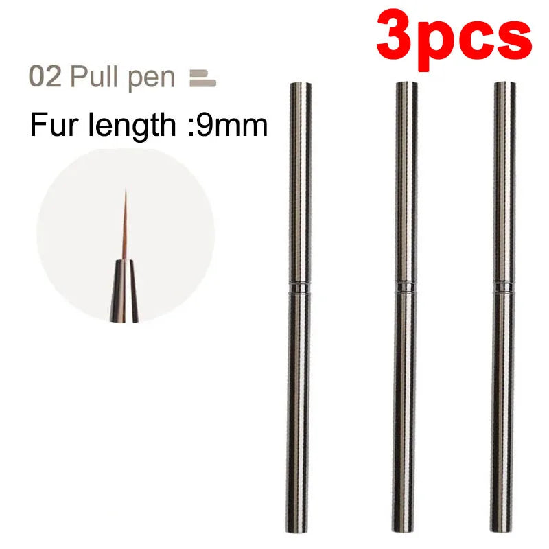 Nails Art Liner Brushes Striping Drawing Elongated Lines Painting 6/9/12/15/18mm Nail Professional Manicure Tool ZJS02