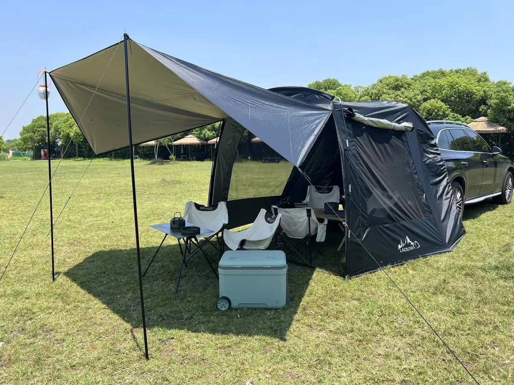 Multi-Person Car Rear Extension Tent for Self-Driving Travel Camping Barbecue Rainproof And Sunshade Waterproof SUV Trunk Tent