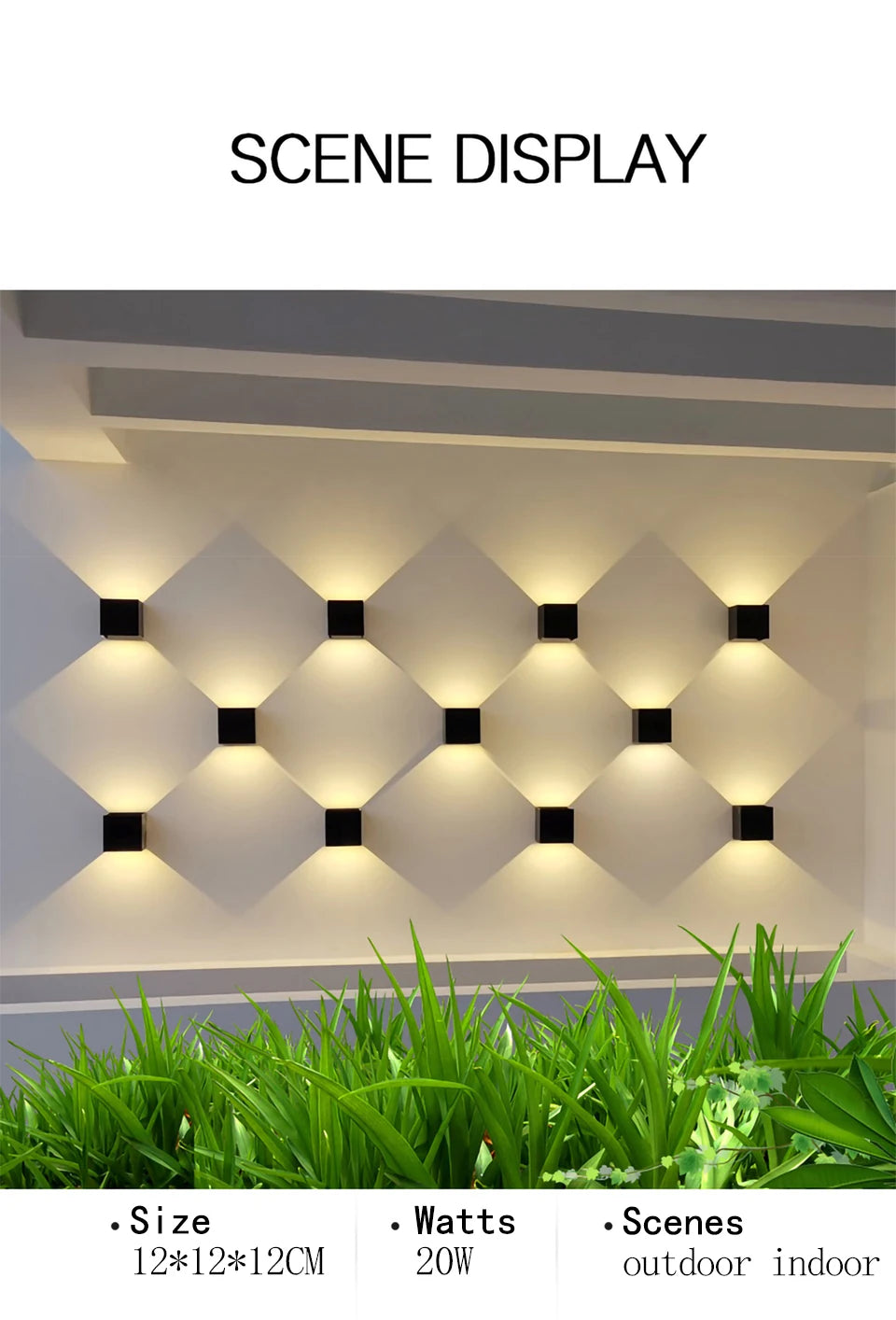 6W/12W LED Wall Light Outdoor Waterproof IP65 Porch Garden Wall Lamp & Indoor Bedroom Bedside Decoration Lighting Lamp Aluminum