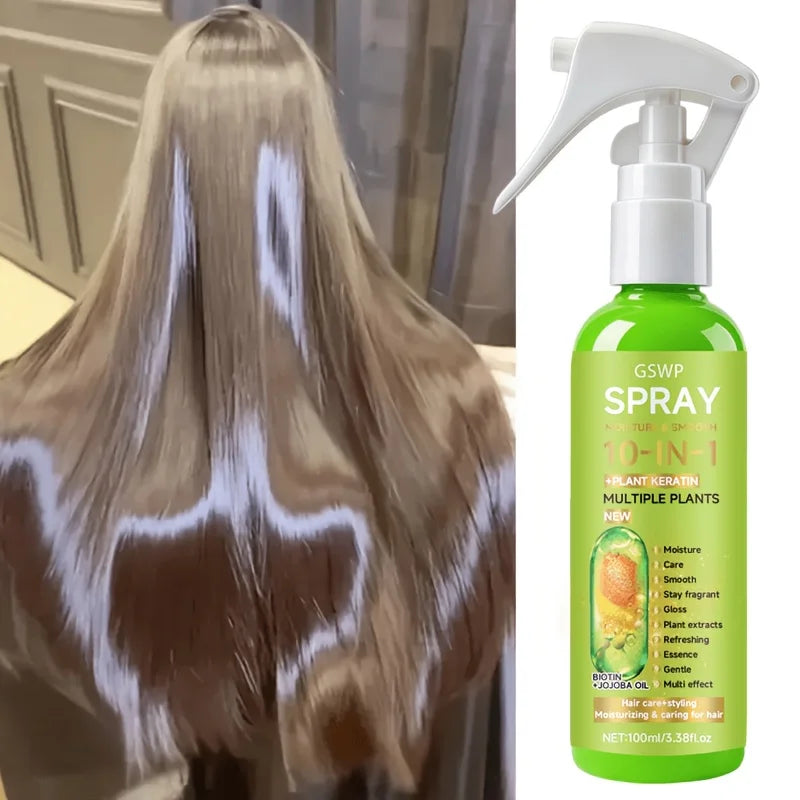 GSWP 10-In-1 Leave-In Hair Spray, Moisturizes and Smooths, While Providing Styling Moisture and Heat Protection. 100ml/200ml