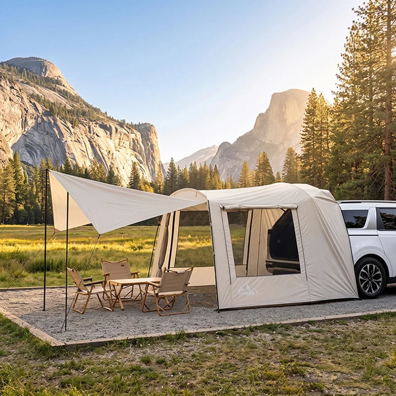 Lohascamping Car box docking tent  Portable Waterproof SUV Tail Tent 3-4 people Dome tent Sunshade Tunnel style tent,Large tent,