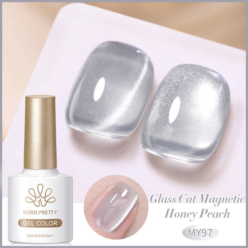 BORN PRETTY 10ml Silver Water Light Cat Magnetic Gel Nail Polish Nail Supplies Vernis Semi Permanent Gel for Fall Winter Nails