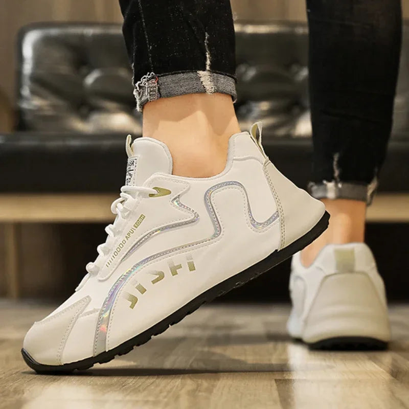 Fashion Men's Sneakers Leather Casual Sports Shoes for Men Lightweight Non-slip Tenis Shoes Outdoor Breathable Men Running Shoes