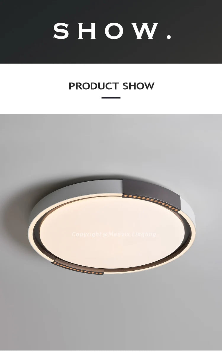 Modern LED Ceiling Lamp Bedroom Study Fixture Round White Home Art Design Indoor Decoration Living Room Lights Lustre Lighting