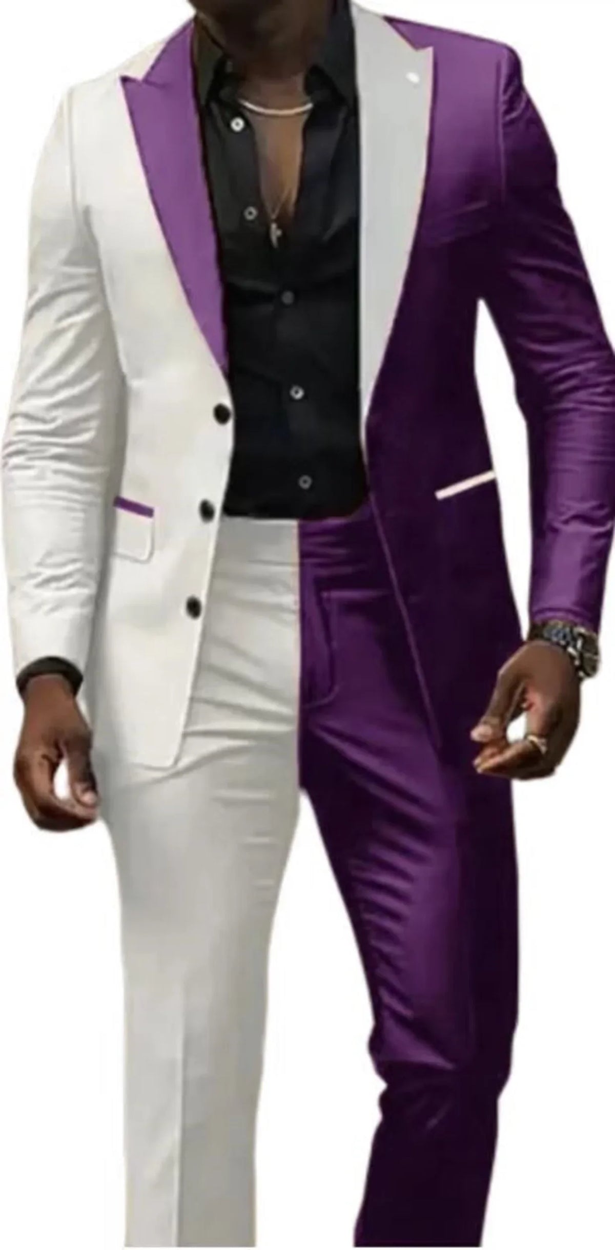 Two Color  Men's Suits 2 Pieces Blazer and Pants Set Single Breasted  Groomsmen Party
