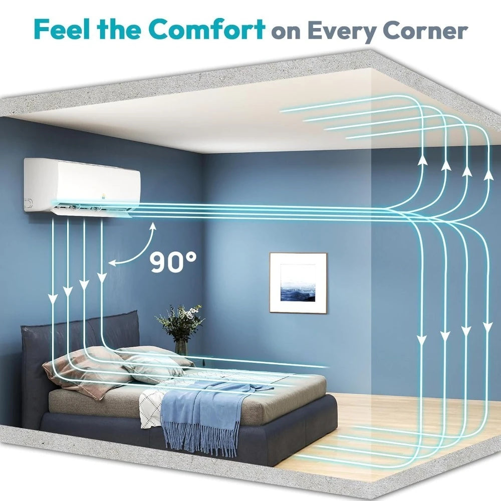 Mini Split AC 18000 BTU 19 SEER2 208-230V Ductless Inverter Heat Cool 1250sq.ft Energy Efficient Pre-Charged, Custom