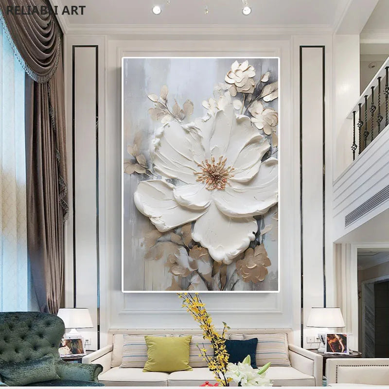 Modern Light Luxury Living Room Decor, Abstract Flower Art Posters,Home Decoration, Prints Canvas Wall Picture,Unframed