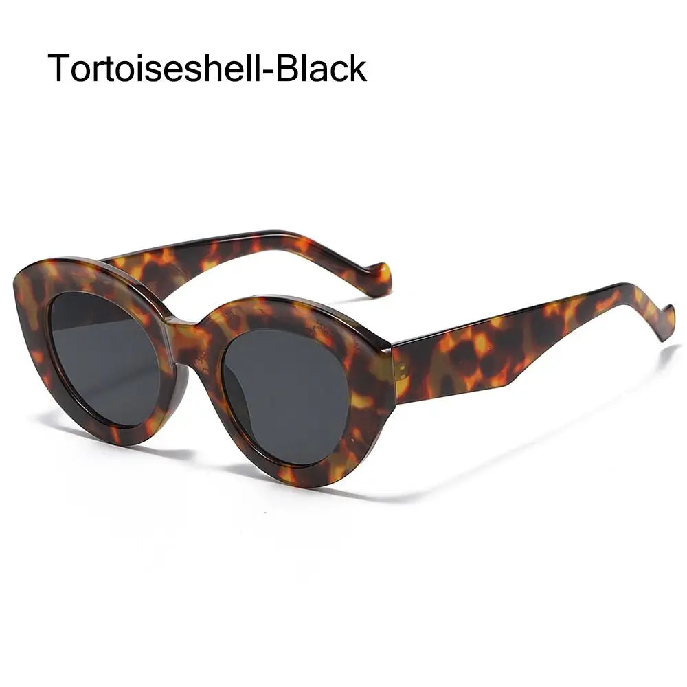 Ins Popular Retro Eyewear Oval Sun Glasses Oversized Sunglasses Sun Glasses Thick Frame