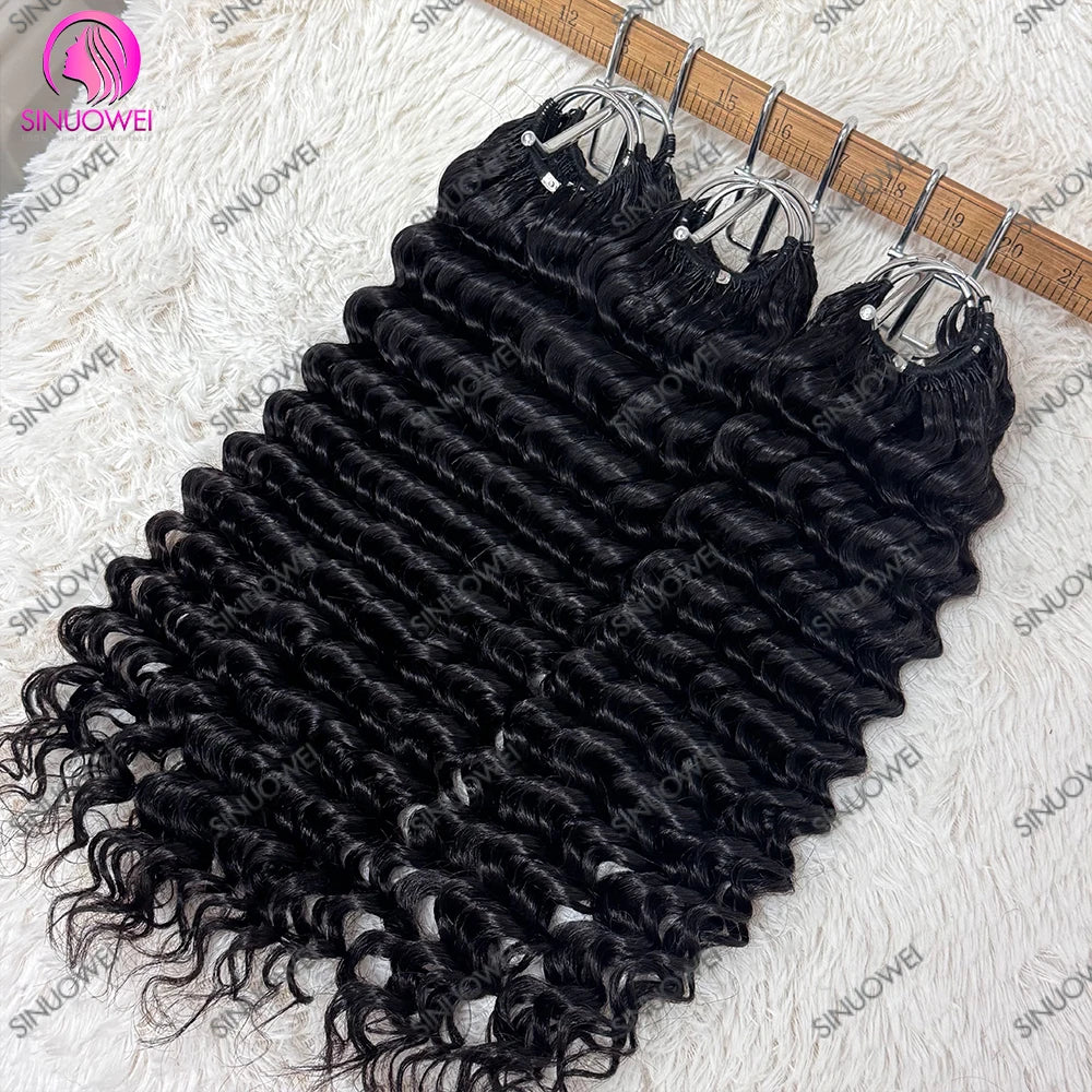 12A Burmese Curly Crochet Human Hair Bundle Pre-Separated Feather Crochet Hair Invisible Crochet Hair Extensions Wholesale Sales