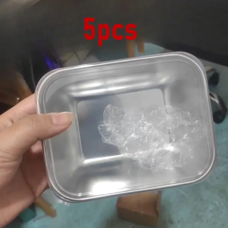 5pc Stainless Steel Food Storage Containers Set - Airtight BPA-Free Lunch Boxes for Meal Prep, Camping & Office, Dishwasher Safe