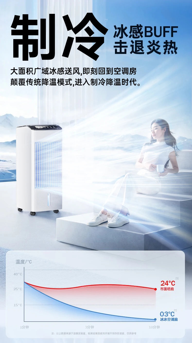Air conditioning fan air cooler household bedroom silent small mobile water-cooled fan  air cooler  ventilador portátil