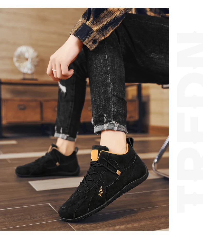 Casual Sport Shoes for Men Retro Leather Surface Soft Bottom Versatile Leisure Board Shoes Autumn Trend Brand Agan Men's Foot...