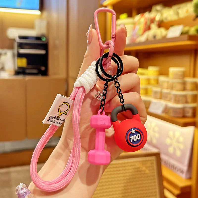 Fitness Keychain for Gym Lovers Premium Gift Sports Enthusiasts Accessories for Workout Bags Water Bottles D-shaped Buckle