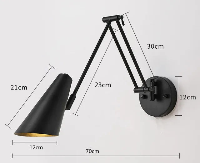 LED Wall Lamps Modern Adjustable Swing Long Arm Internal Touch Sensor Switch Household Bedside Lighting Decor Sconce Lights