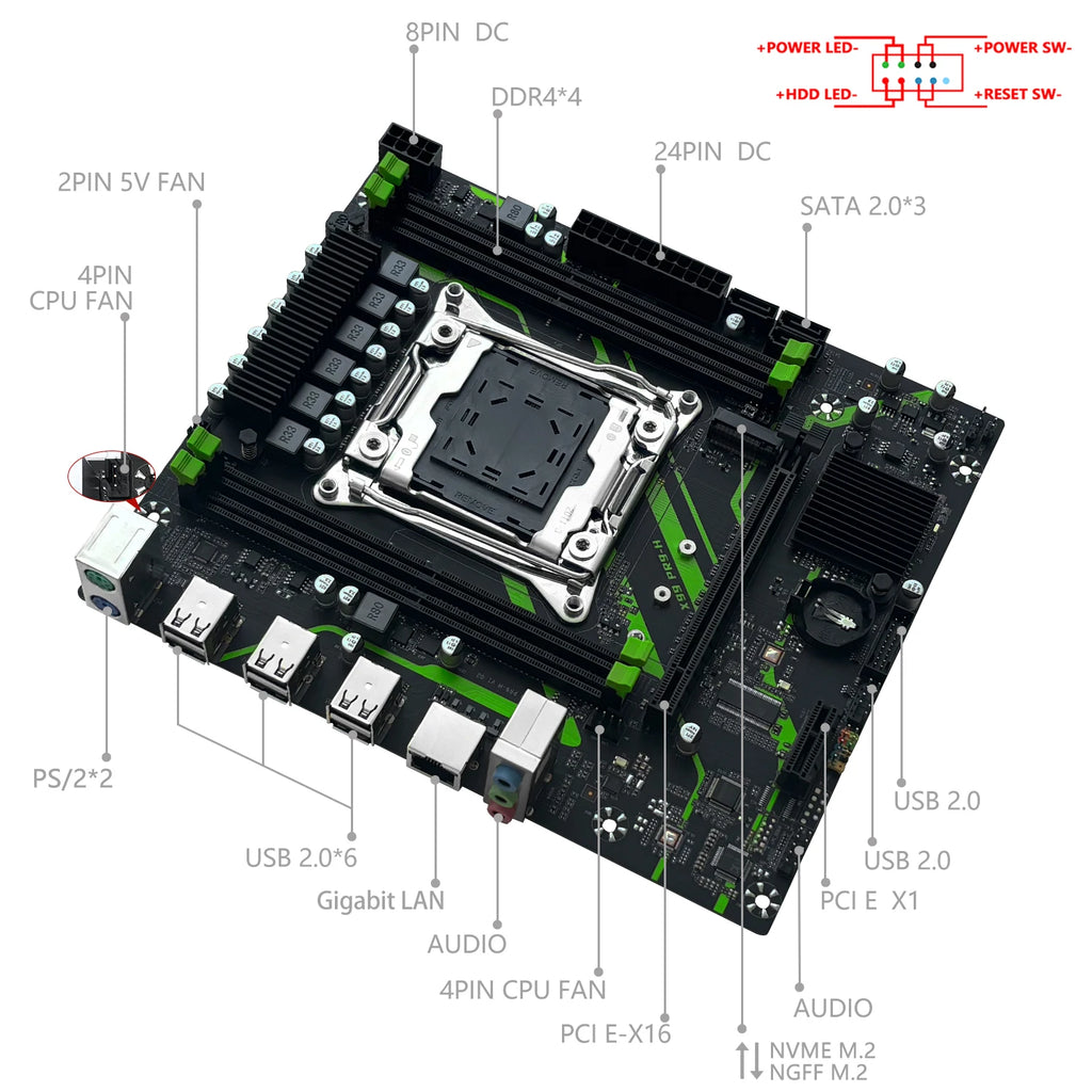 MACHINIST X99 PR9-H Gaming Motherboard Optional Kit Intel Xeon E5 2650 V4 DDR4 32GB 2133MHz RAM M.2 NVME for Desktop PC M-ATX