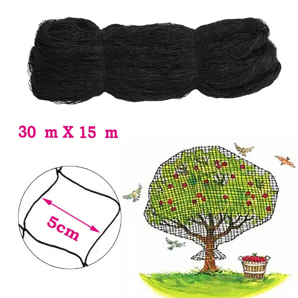 30 x 15m Bird Netting Heavy Duty Nylon Mesh Garden Netting Protect Fruit Trees, Plants and Vegetables, Bird Netting