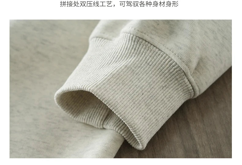 DUKEEN 460G Heavyweight Men's Sweatshirts 2025 Autumn Round-Neck Long Sleeve Solid Color Sport Pullover 11 Color Choose