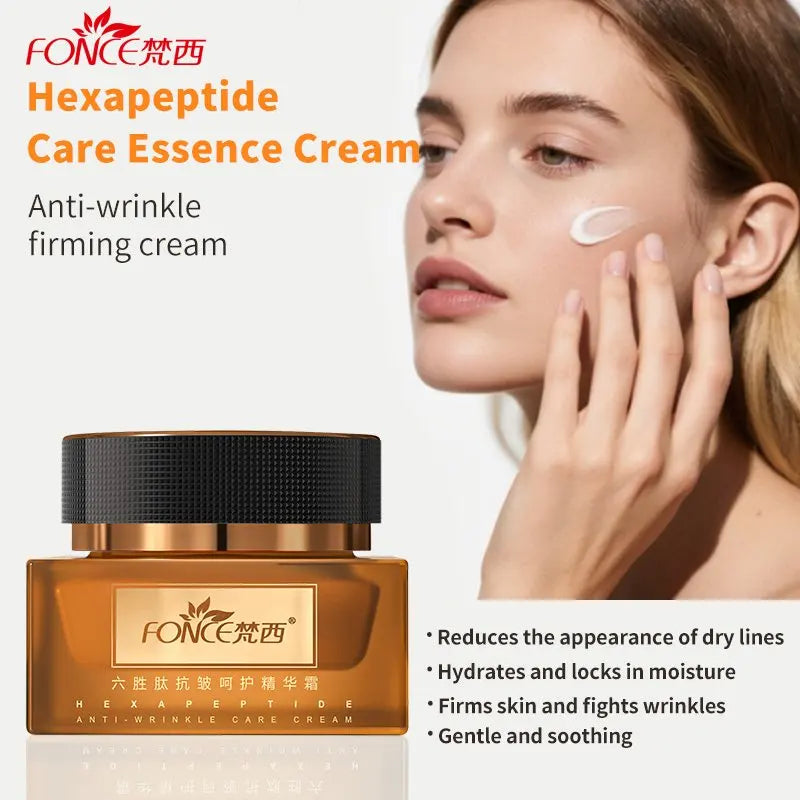 FONCE Hexapeptide Anti-wrinkle Essence Facial Cream, Fine Line Reducing, Moisturizing, Nourishing and Lifting Cream 50g