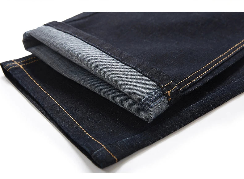 Extra Large Size 56 Men's Jeans High Waist Straight Denim Pants Male Stretch Classic Autumn Winter Super Plus Big 50 52 54 10XL