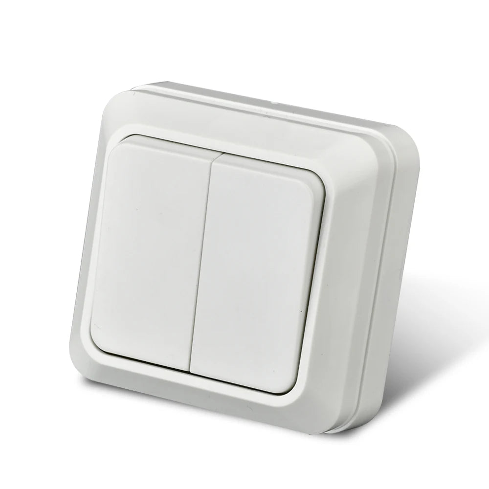 WESA White Wall Mount Socket EU Standard Electrical Outlett Ground Vintage Surface Power Socket Plugs Flame Retardant Plastic