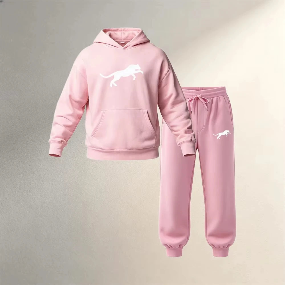 Men's Clothing Pullover Hoodies Sets 2Pcs Autumn Winter Sport Casual Fashion Men's Warm Sweatpants Suit Loose Street Male Outfit