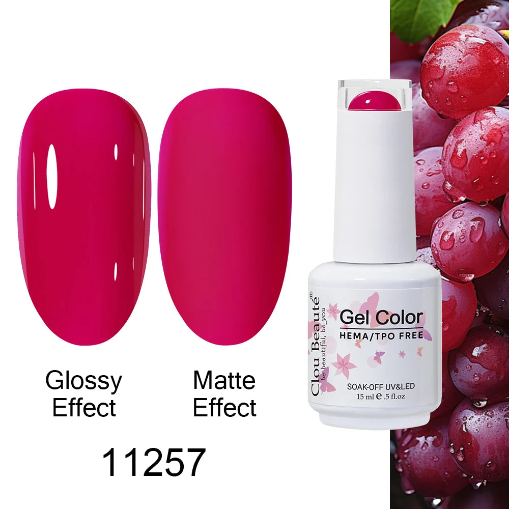 Clou Beaute HEMA TPO FREE Caramel Brown Wine Red Coffee Gel Nail Polish High Pigment Autumn Nail Art Full Coverage UV Varnish
