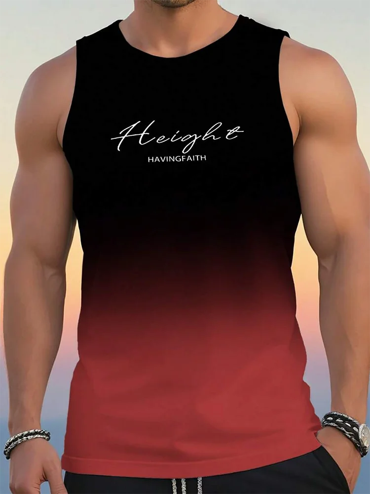 Summer Exercise Fitness Men's Tank Top Daily Street Men's Fashion Tank Top Outdoor Sports Loose Comfortable Men's Sleeveless Tee