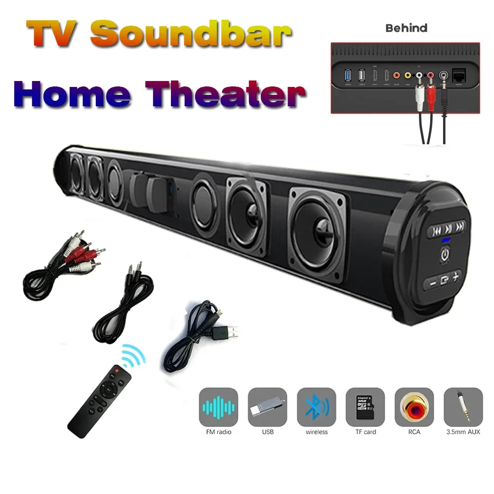 TV Sound Bar Home Theater Bluetooth With Remote Control Bass Soundbar TF FM USB Subwoofer For Computer Phone Computer Sound box