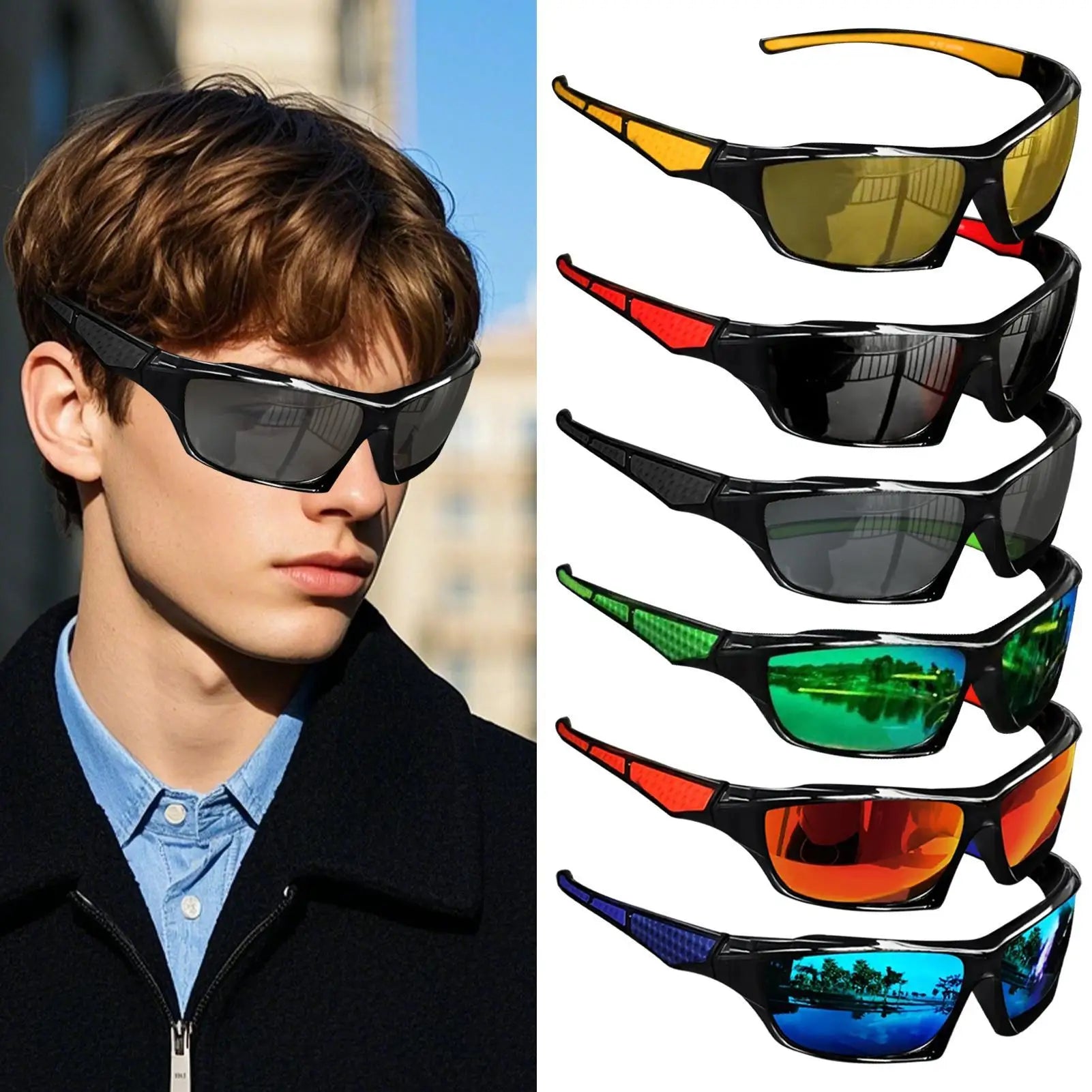 Mens Sun Glasses UV Sunglasses Polarized Glasses for Men Comfortable Fashion Shades Outdoor Sport Eyewear for Driving Running