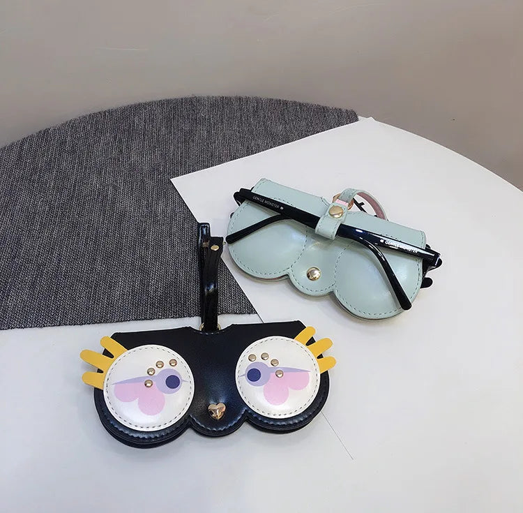 ins cartoon cute glasses case portable men and women sunglasses myopia glasses organizer bag protective sleeve glasses bag charm