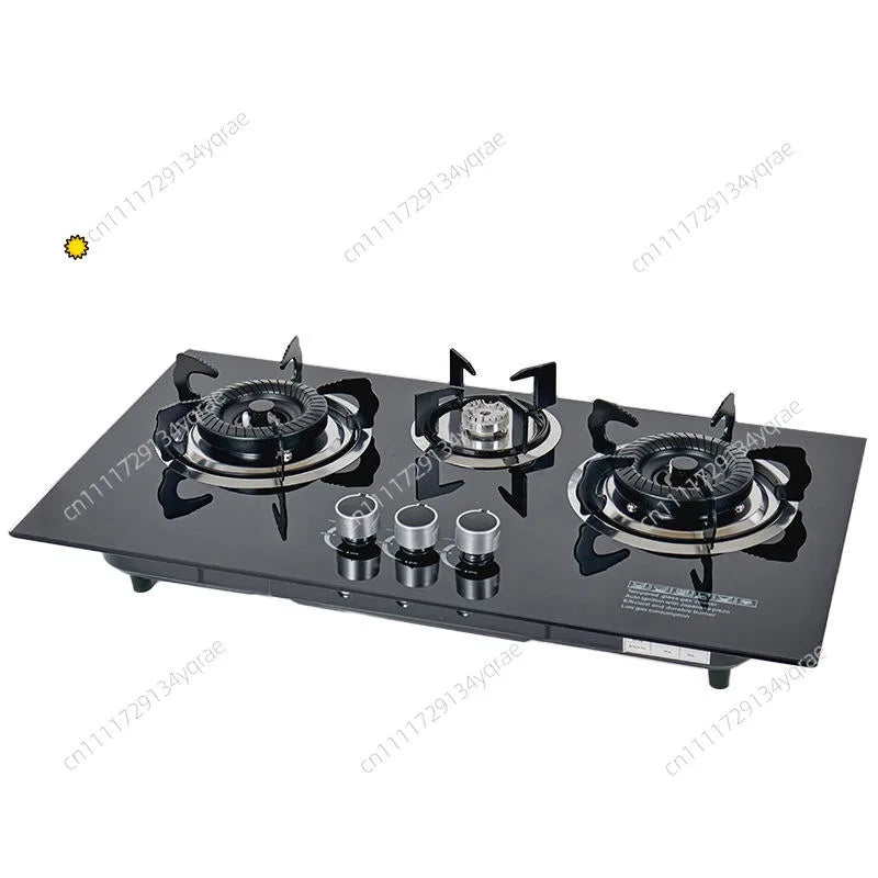Kitchen Appliances Built-in Stove Tempered Glass Table 3 Burner Gas Stove